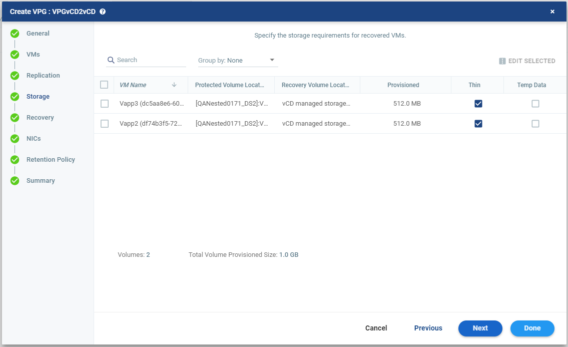 Changing the Default Values of the VPG Definition